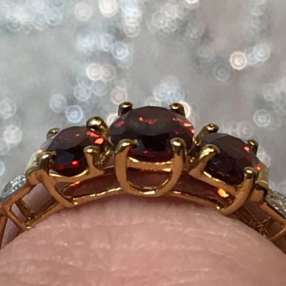 🌷NWT! Genuine Mozambique Garnet 14 it Gold/.925 - Picture 6 of 8